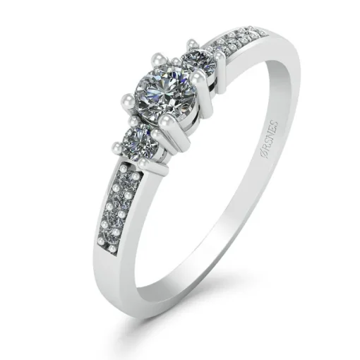 Josephine 14 Karat Hvidguld Ring fra Henrik Ørsnes Design med Diamanter 0,14 Carat W/SI