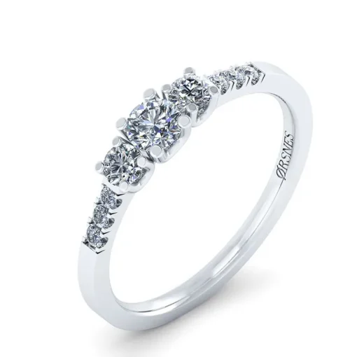 14 Karat Hvidguld Ring fra Henrik Ørsnes Design med Brillanter 0,50 Carat W/SI
