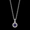 14 Karat Hvidguld Vedhæng fra Støvring Design med Safir og Diamant 0,06 Carat W/SI