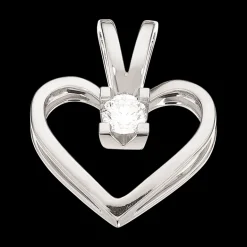 Kleopatra Hjerte Vedhæng 0,15 ct. i 14 Karat Hvidguld fra Scrouples