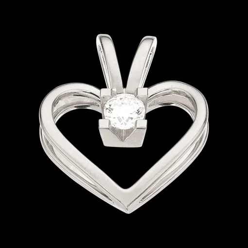 Kleopatra Hjerte Vedhæng 0,25 ct. i 14 Karat Hvidguld fra Scrouples