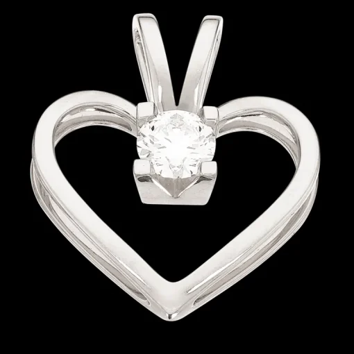 Kleopatra Hjerte Vedhæng 0,50 ct. i 14 Karat Hvidguld fra Scrouples