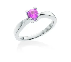 Kleopatra Jubilæum 14 Karat Hvidguld Ring fra Scrouples med Pink Safir