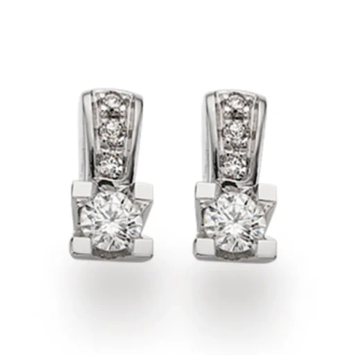 Kleopatra Queen Ørestikker 0,13 ct. i 14 Karat Hvidguld fra Scrouples