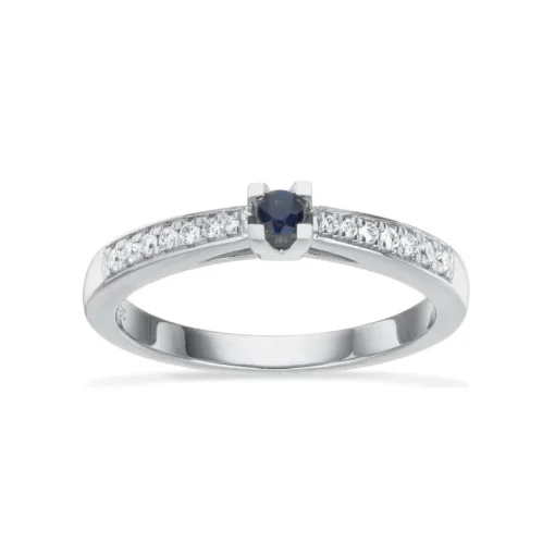 Kleopatra Queen Ring 0,12 ct. i 14 Karat Hvidguld fra Scrouples med Safir