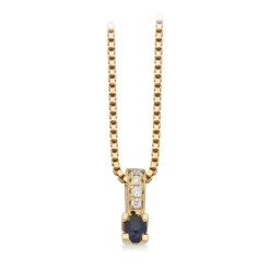 Kleopatra Queen Vedhæng 0,02 ct. i 14 Karat Guld fra Scrouples med Safir og Diamanter