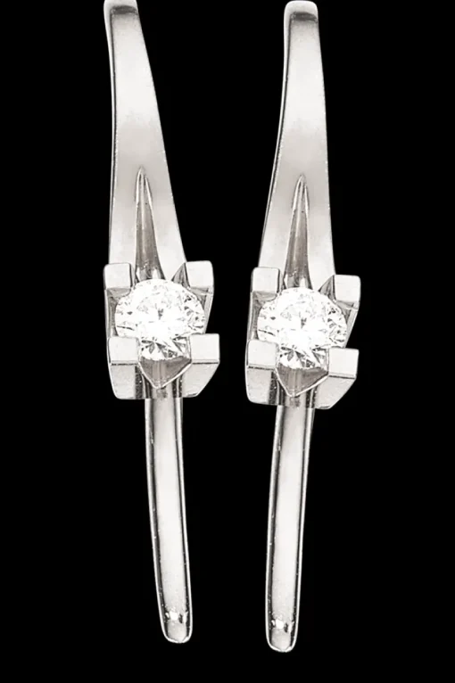 Kleopatra Øreringe 0,10 ct. i 14 Karat Hvidguld fra Scrouples