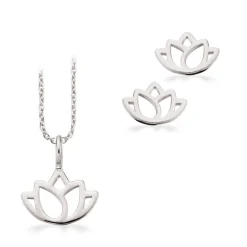 Lotus Blomst Sterling Sølv Smykkesæt fra Scrouples