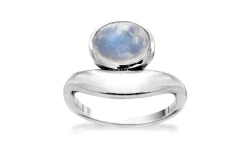 Marble Blue Sterling Sølv Ring fra Rabinovich med Månesten