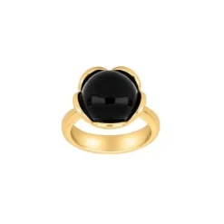 Nordahl Andersen Flower Ring i Forgyldt Sølv med Onyx