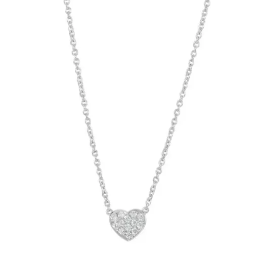 Nordahl Andersen Hjerte 14 Karat Hvidguld Halskæde med Diamanter 0,064 Carat W/SI