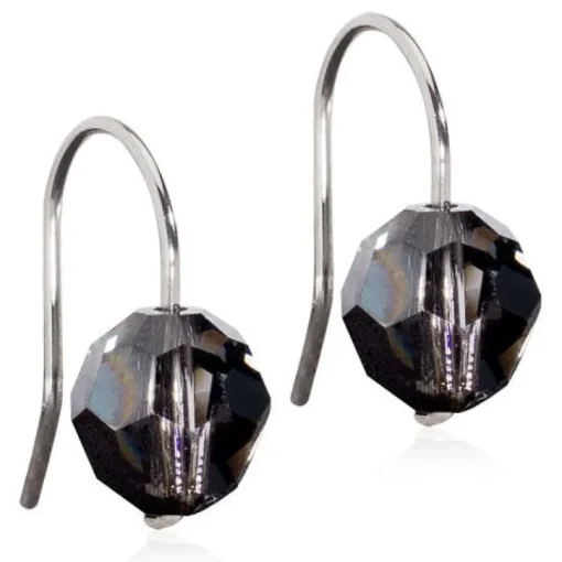 Nt Bead Pendant Titanium Ørehængere fra Blomdahl med Krystal