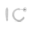 Ocean Flow Medium Sparkle Hoop Sterling Sølv Øreringe fra byBiehl