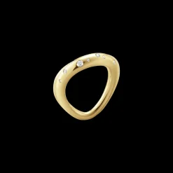 Offspring Str. 54 - 55 18 Karat Guld Ring fra Georg Jensen med Brillanter 0,14 Carat TW/VS