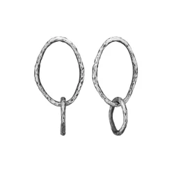 Onassis Duo Silver Plain Sterling Sølv Øreringe fra By Birdie