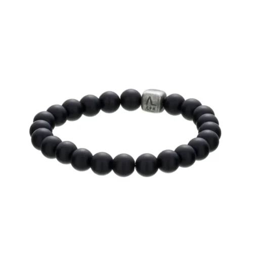 ONYX ARMBÅND MATTE 8MM SØLV