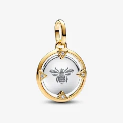 Pandora Moments Bee Medallion Charm i Unik Metalblanding