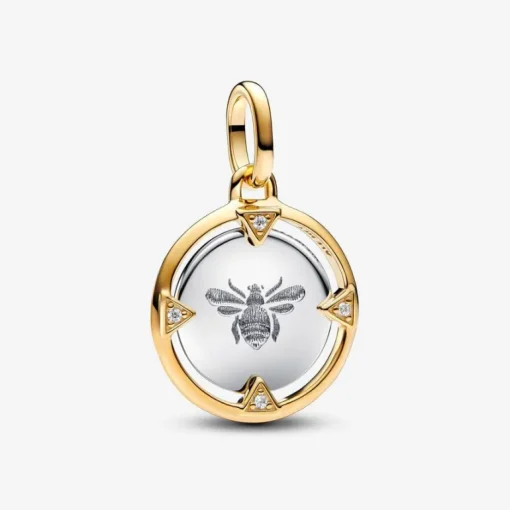 Pandora Moments Bee Medallion Charm i Unik Metalblanding