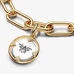 Pandora Moments Bee Medallion Charm i Unik Metalblanding