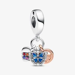 Pandora Moments Butterfly Heart Preace Sterling Sølv Charm