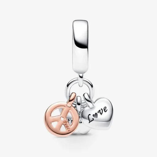 Pandora Moments Butterfly Heart Preace Sterling Sølv Charm