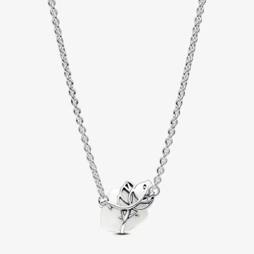 Pandora White Rose Sterling Sølv Halskæde