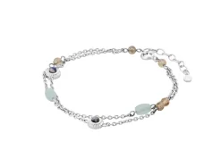 Pernille Corydon Autumn Sky Sterling Sølv Armbånd med Rainbow Månesten, Labradorit Og Akvamarin