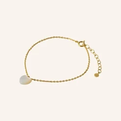 Pernille Corydon Ocean Heart Bracelet Forgyldt Sølv Armbånd med Perlemor