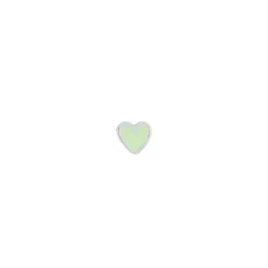 Petit Love Heart Sterling Sølv Ørestik fra Stine A med Mintgrøn Emalje