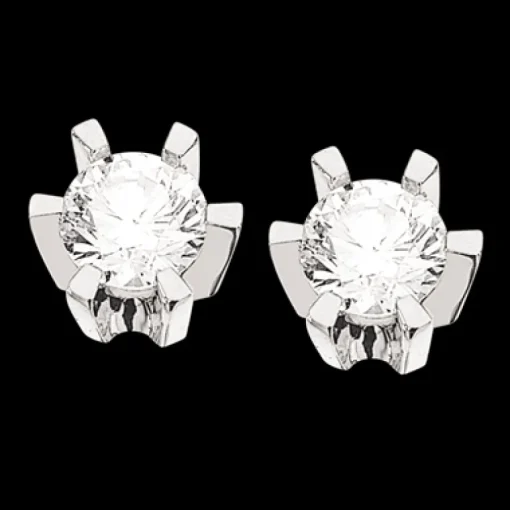 Prinsesse 14 Karat Hvidguld Ørestikker fra Scrouples med Diamanter 0,34 Carat W/VVS