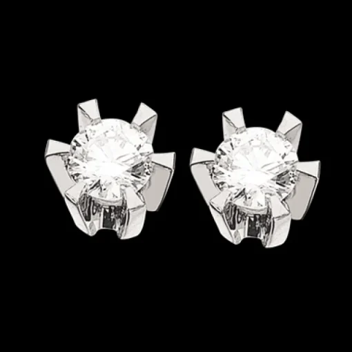 Prinsesse Ørestikker 0,18 ct. i 14 Karat Hvidguld fra Scrouples