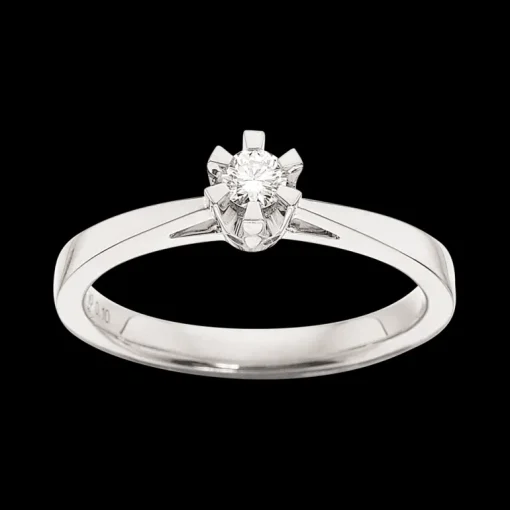 Prinsesse Ring 0,10 ct. i 14 Karat Hvidguld fra Scrouples