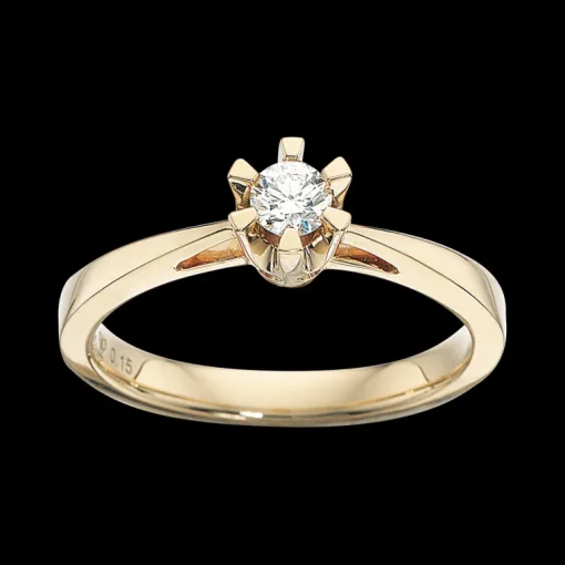 Prinsesse Ring 0,15 ct. i 14 Karat Guld fra Scrouples