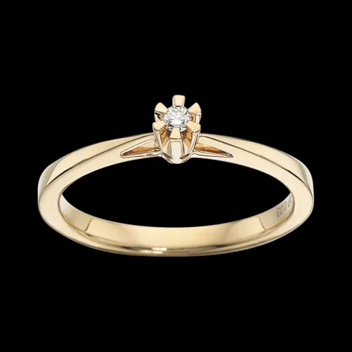 Prinsesse Ring 0,03 ct. i 14 Karat Guld fra Scrouples