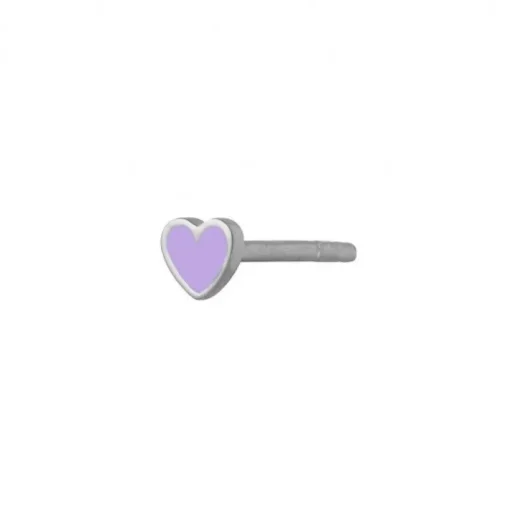 Purple Heart Sterling Sølv Ørestik fra Stine A. med Emalje