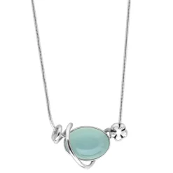 Rabinovich Blurred Blue Antik Sterling Sølv Halskæde med Calcedon