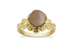 Rabinovich Crown Imperial Forgyldt Sølv Ring med Peach Månsten