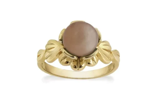 Rabinovich Crown Imperial Forgyldt Sølv Ring med Peach Månsten
