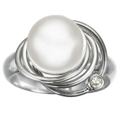 Rabinovich Magic Circles Sterling Sølv Ring med Hvid Perle
