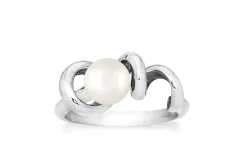 Rabinovich Soft Line Sterling Sølv Ring med Ferskvandsperle