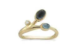 Rabinovich Wave 14 Karat Guld Ring med Topas og Brillant 0,03 Carat C/SI