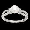 Scrouples 14 Karat Guld Ring med Ferskvandsperle og Brillant 0,04 Carat W/SI