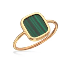 Scrouples 8 Karat Guld Ring med Grøn Malakit 713353