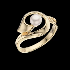 Scrouples 8 Karat Guld Ring med Ferskvandsperle 711583