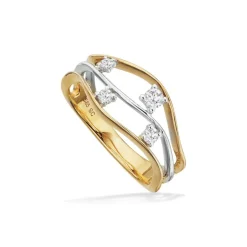 Scrouples 14 Karat Guld Ring med Hvidguld og Brillanter 0,17 Carat H-W/SI