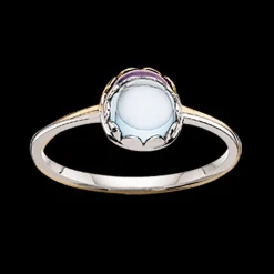 Scrouples 14 Karat Hvidguld Ring med Blå Topas 710656