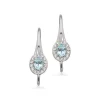 Scrouples 14 Karat Hvidguld Øreringe med Aquamarin og Diamanter 0,10 Carat W/SI