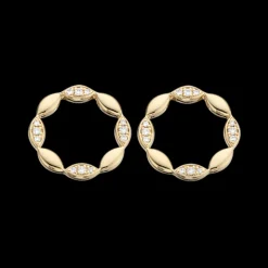 Scrouples Cirkel Ørestikker i 14 Karat Guld med Diamanter 0,10 Carat W/SI