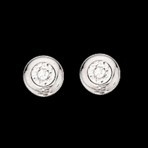 Scrouples Donut 8 Karat Hvidguld Ørestikker med Diamanter 0,02 Carat W/SI