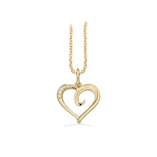Scrouples Hjerte 8 Karat Guld Vedhæng med Brillanter 0,025 Carat H-W/SI